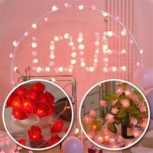 Instalație cu lumini LED în formă de trandafiri (2m) | LUMEROSE